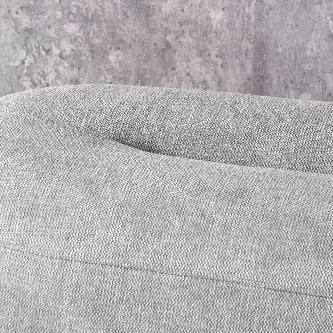 Carin Chenille Ottoman - Light Grey