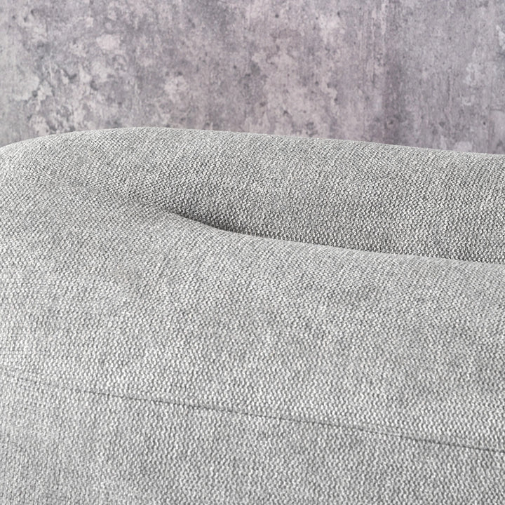 Carin Chenille Ottoman - Light Grey
