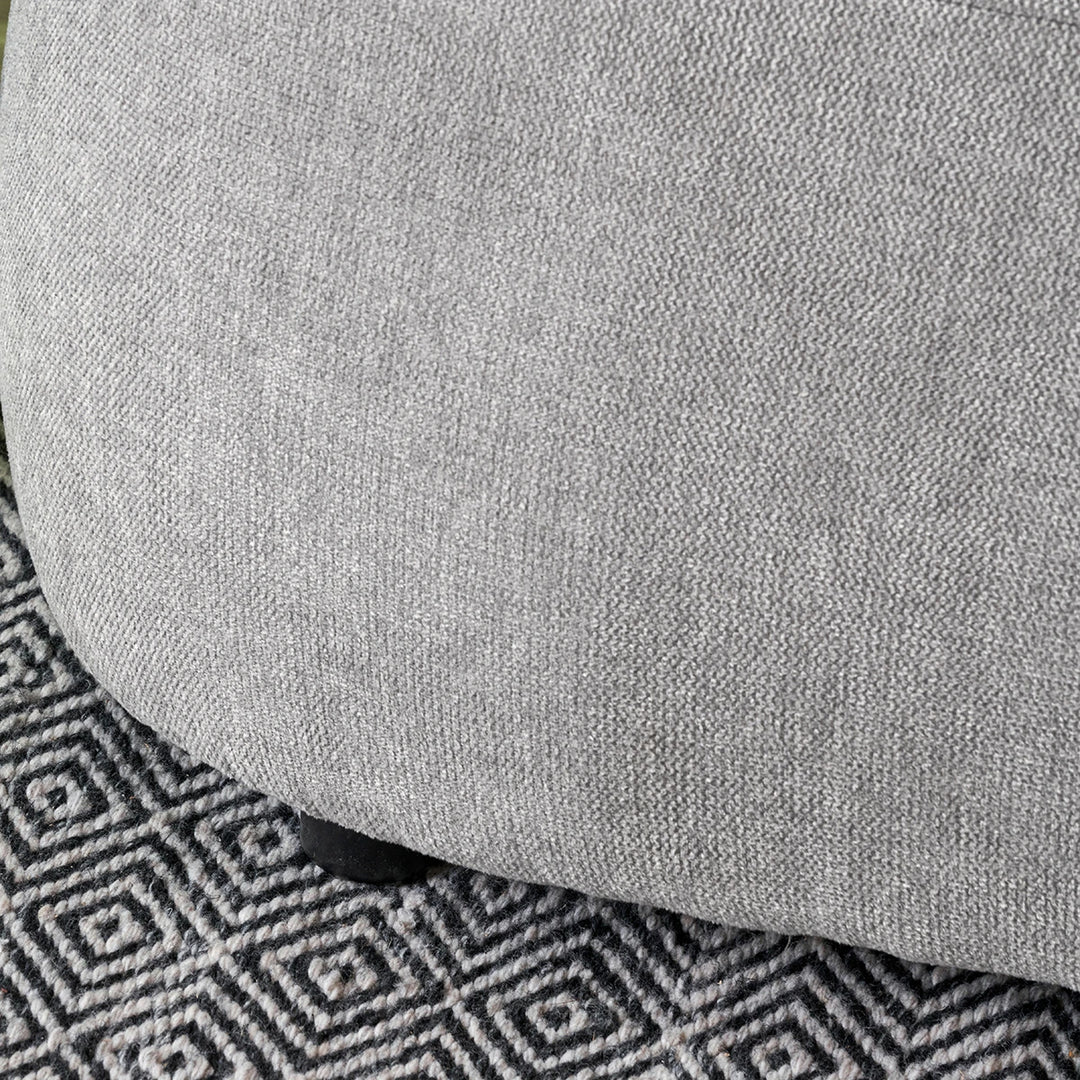 Carin Chenille Ottoman - Light Grey