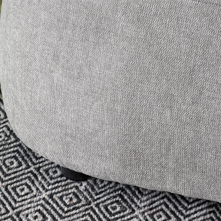 Carin Chenille Ottoman - Light Grey
