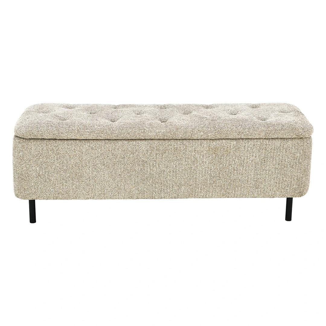 Else Textured Marl Chenille Storage Ottoman - Mocha