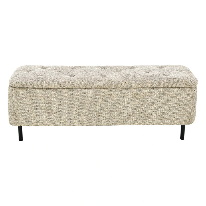 Else Textured Marl Chenille Storage Ottoman - Mocha