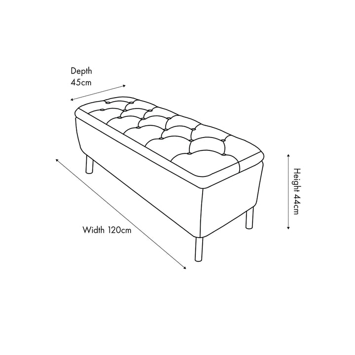 Else Textured Marl Chenille Storage Ottoman - Mocha