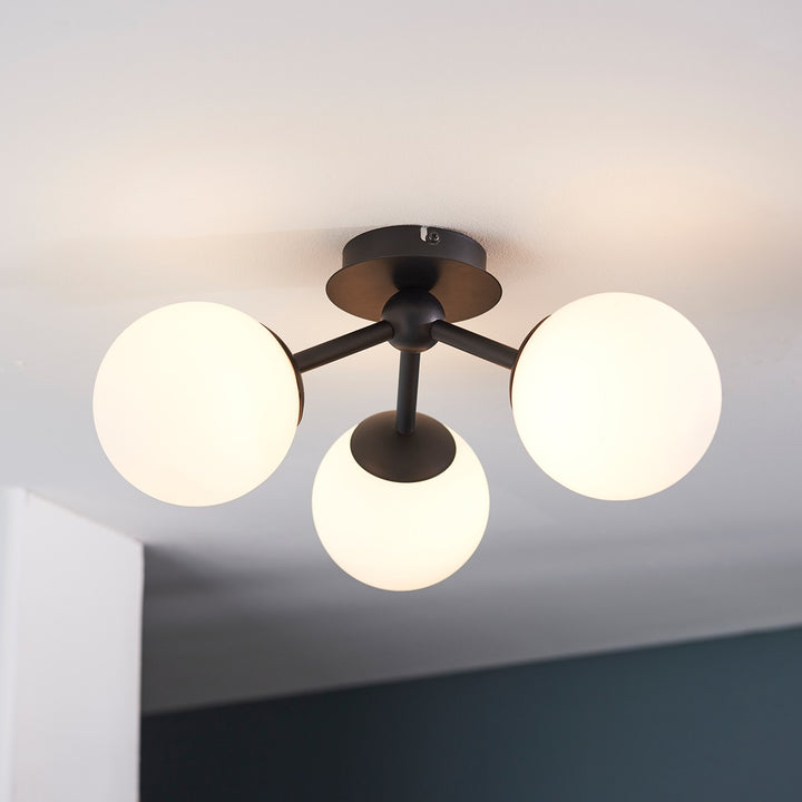 Pulsa 3 Bathroom Ceiling Light - Black Endon 4
