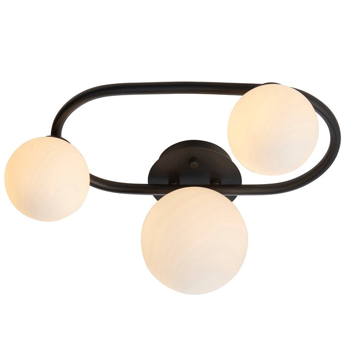 Pulsa 3 Bathroom Ring Ceiling Light - Black 175x359x252mm Endon 1