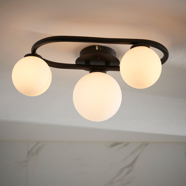 Pulsa 3 Bathroom Ring Ceiling Light - Black 175x359x252mm Endon 4