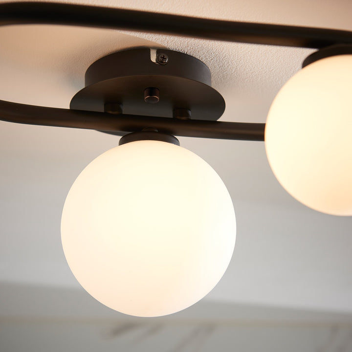 Pulsa 3 Bathroom Ring Ceiling Light - Black 175x359x252mm Endon 6