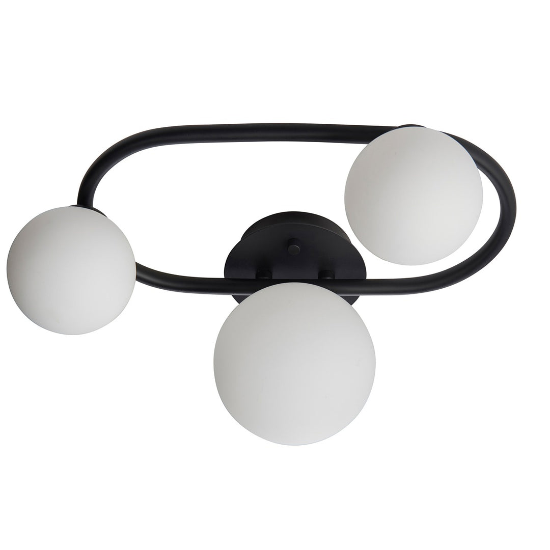 Pulsa 3 Bathroom Ring Ceiling Light - Black 175x359x252mm Endon 7