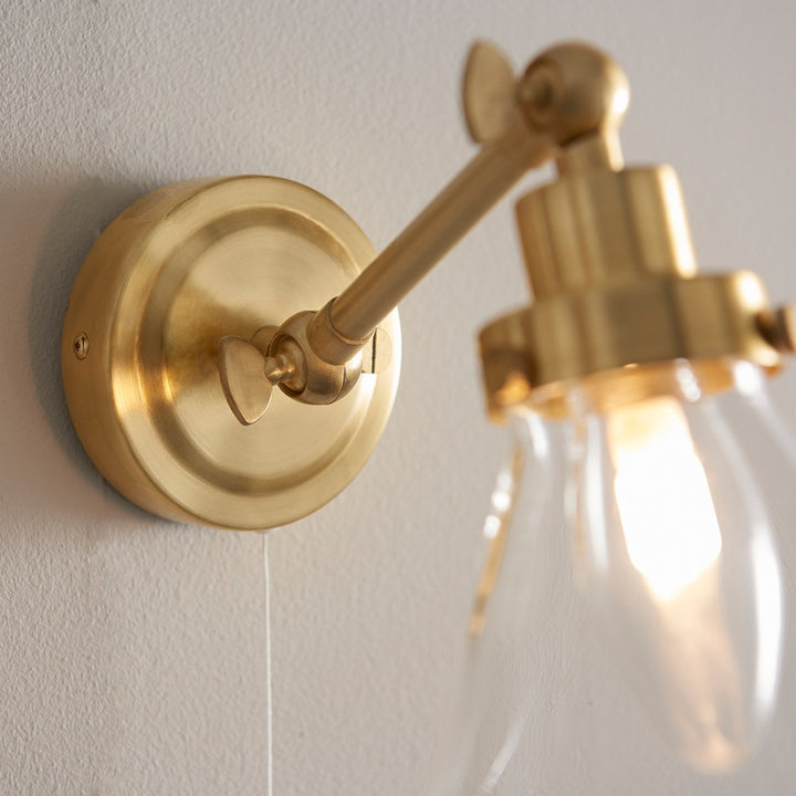 Faraday Bathroom Wall Light - Satin Brass Endon 4
