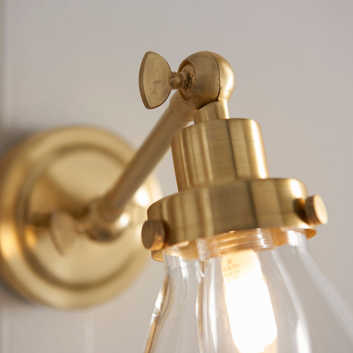 Faraday Bathroom Wall Light - Satin Brass Endon 5