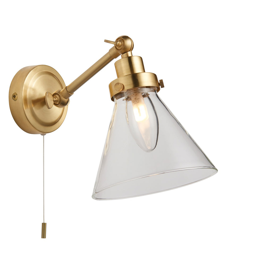 Faraday Bathroom Wall Light - Satin Brass Endon 7