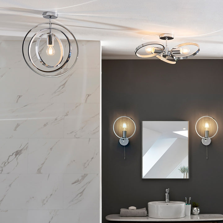 Merola Bathroom Wall Light - Chrome Endon 3