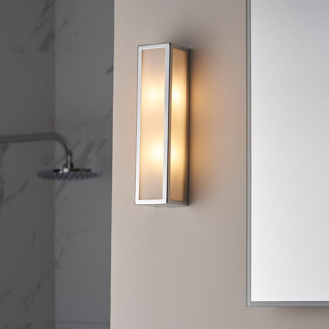 Newham Bathroom Frosted Wall Light - Chrome Endon 8