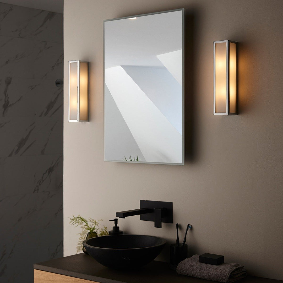 Newham Bathroom Frosted Wall Light - Chrome Endon 9
