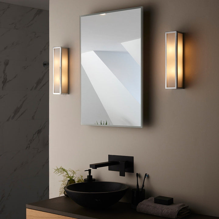 Newham Bathroom Frosted Wall Light - Chrome Endon 9