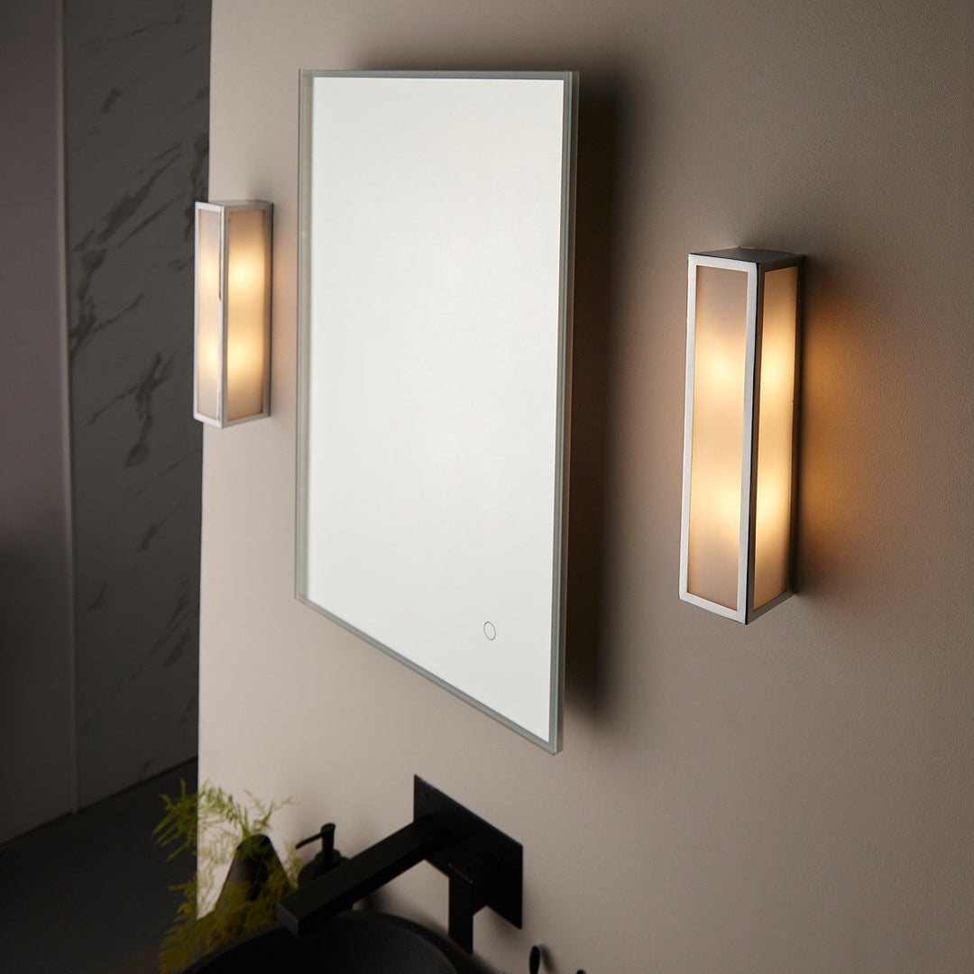 Newham Bathroom Frosted Wall Light - Chrome Endon 10