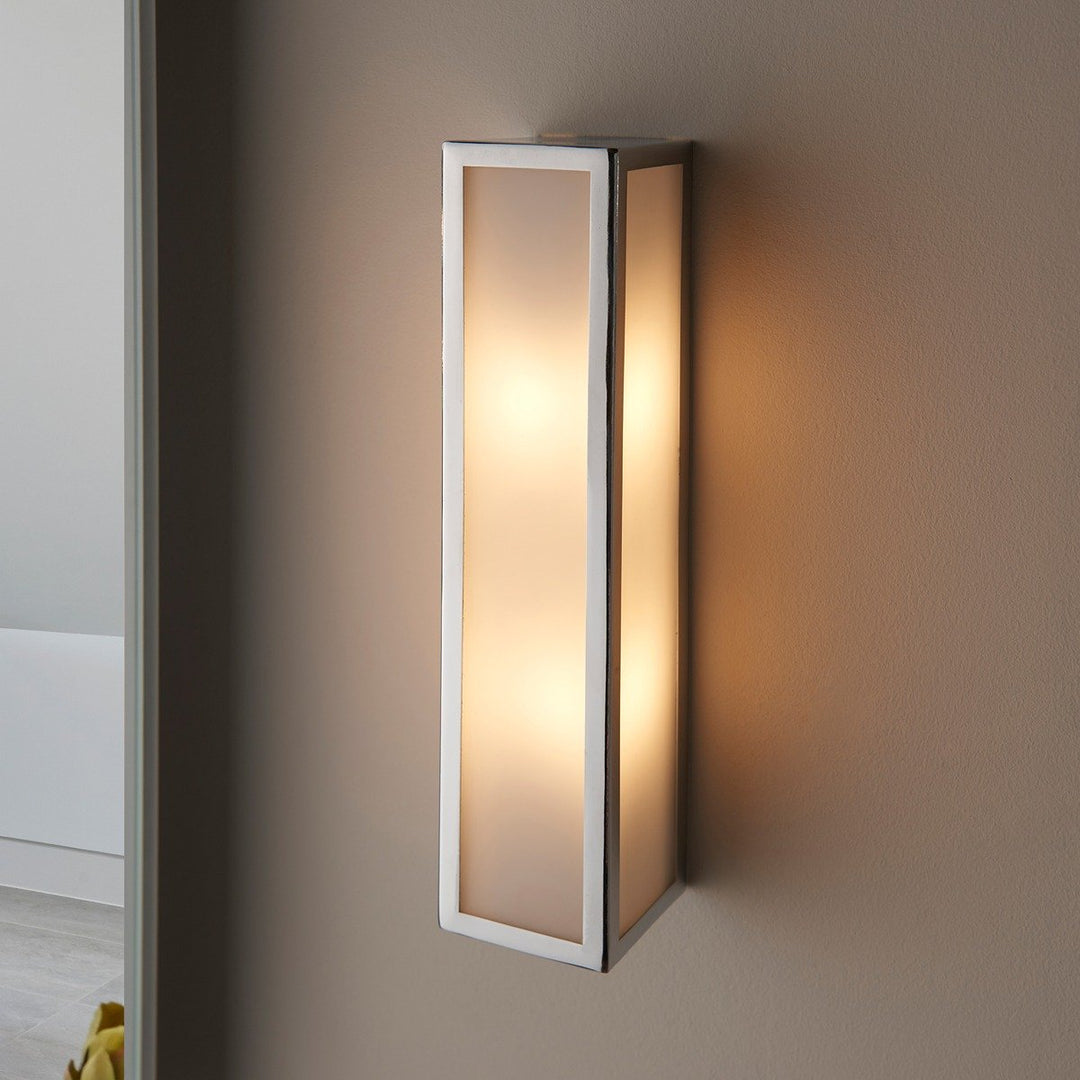 Newham Bathroom Frosted Wall Light - Chrome Endon 11