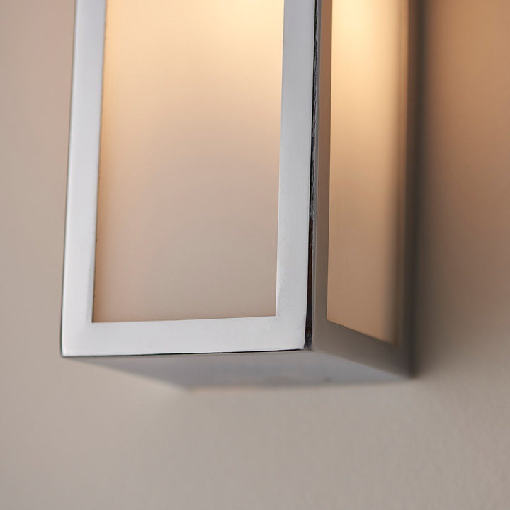 Newham Bathroom Frosted Wall Light - Chrome Endon 12