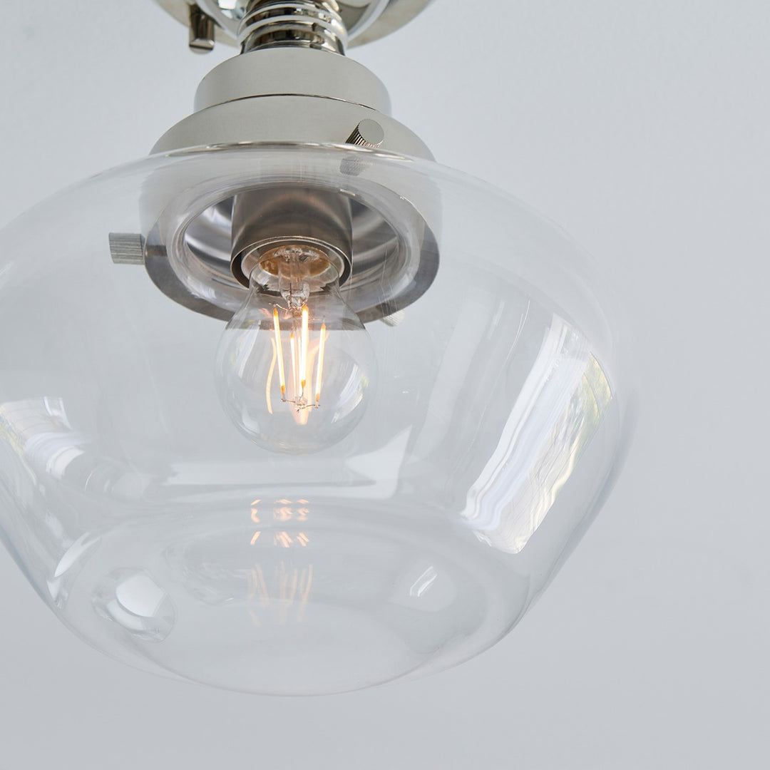 Chelsey 1 Light Ceiling Light - Bright Nickel & Clear Glass Endon 4