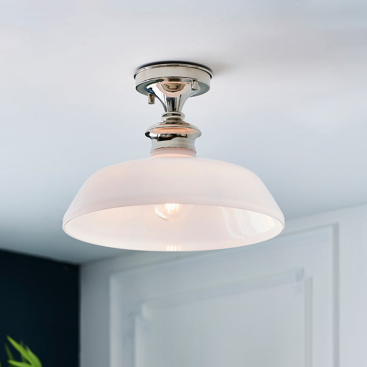 Barford Ceiling Light - Nickel & Opal Endon 2