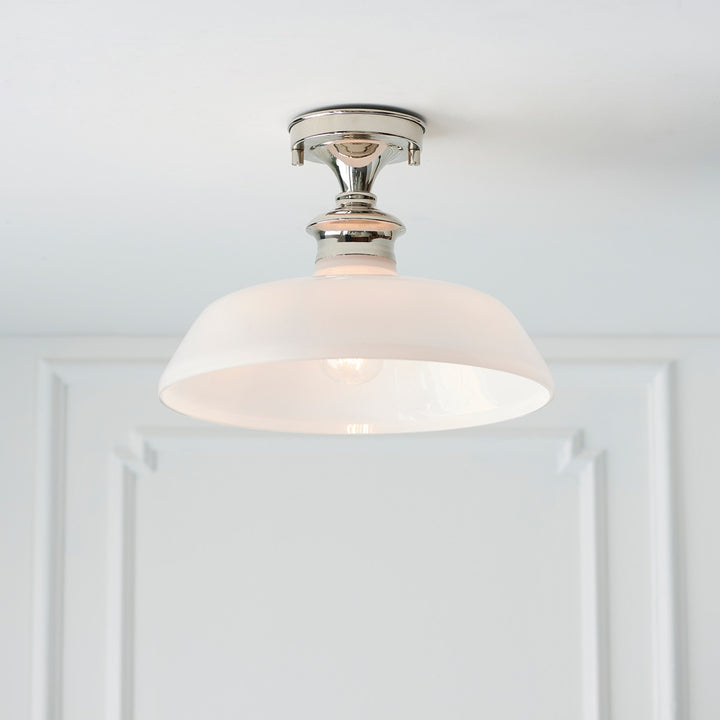 Barford Ceiling Light - Nickel & Opal Endon 4