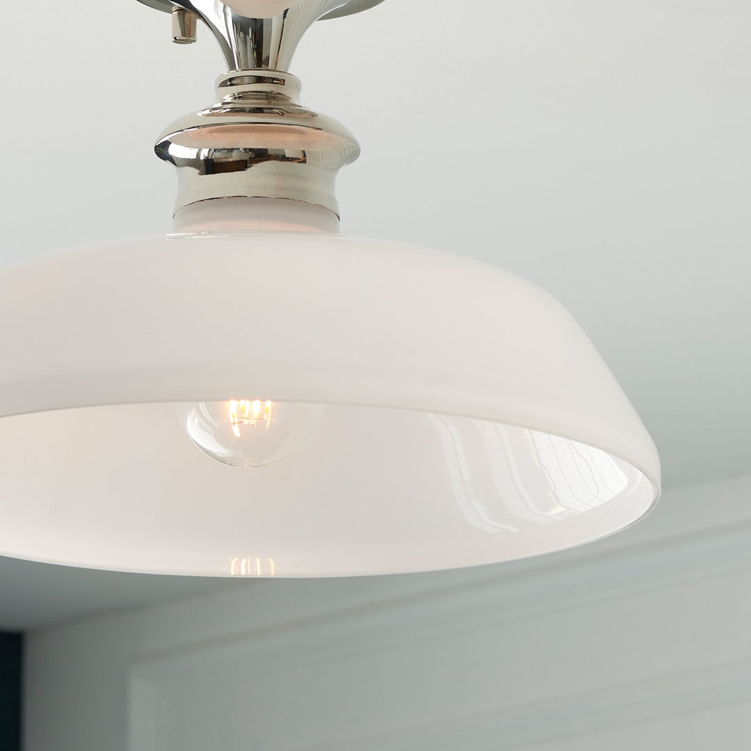 Barford Ceiling Light - Nickel & Opal Endon 5