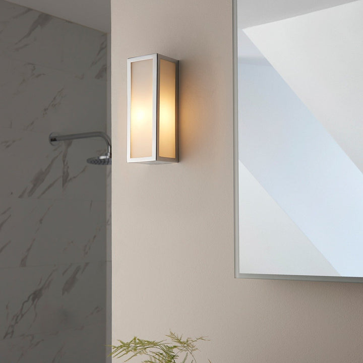 Newham Bathroom Frosted Wall Light - Chrome Endon 2
