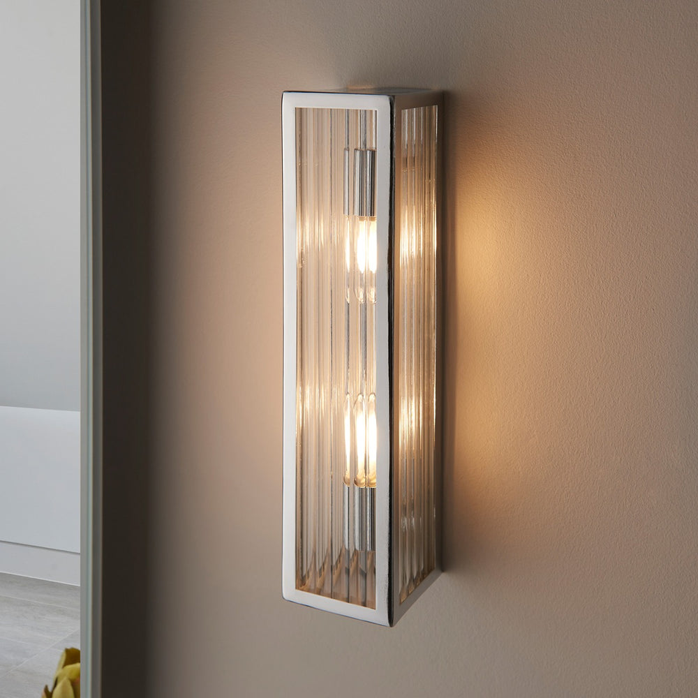 Newham Bathroom Clear Wall Light - Chrome Endon 2