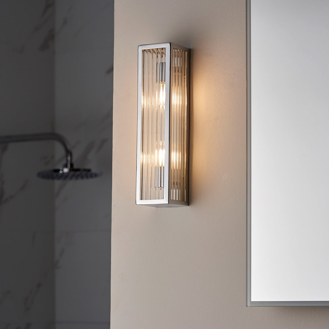 Newham Bathroom Clear Wall Light - Chrome Endon 3