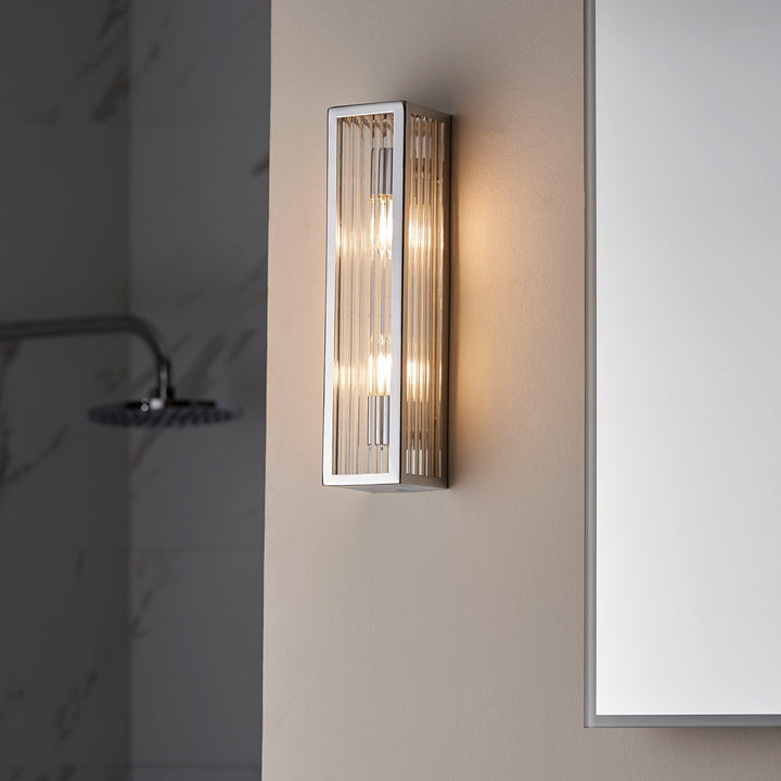 Newham Bathroom Clear Wall Light - Chrome Endon 3