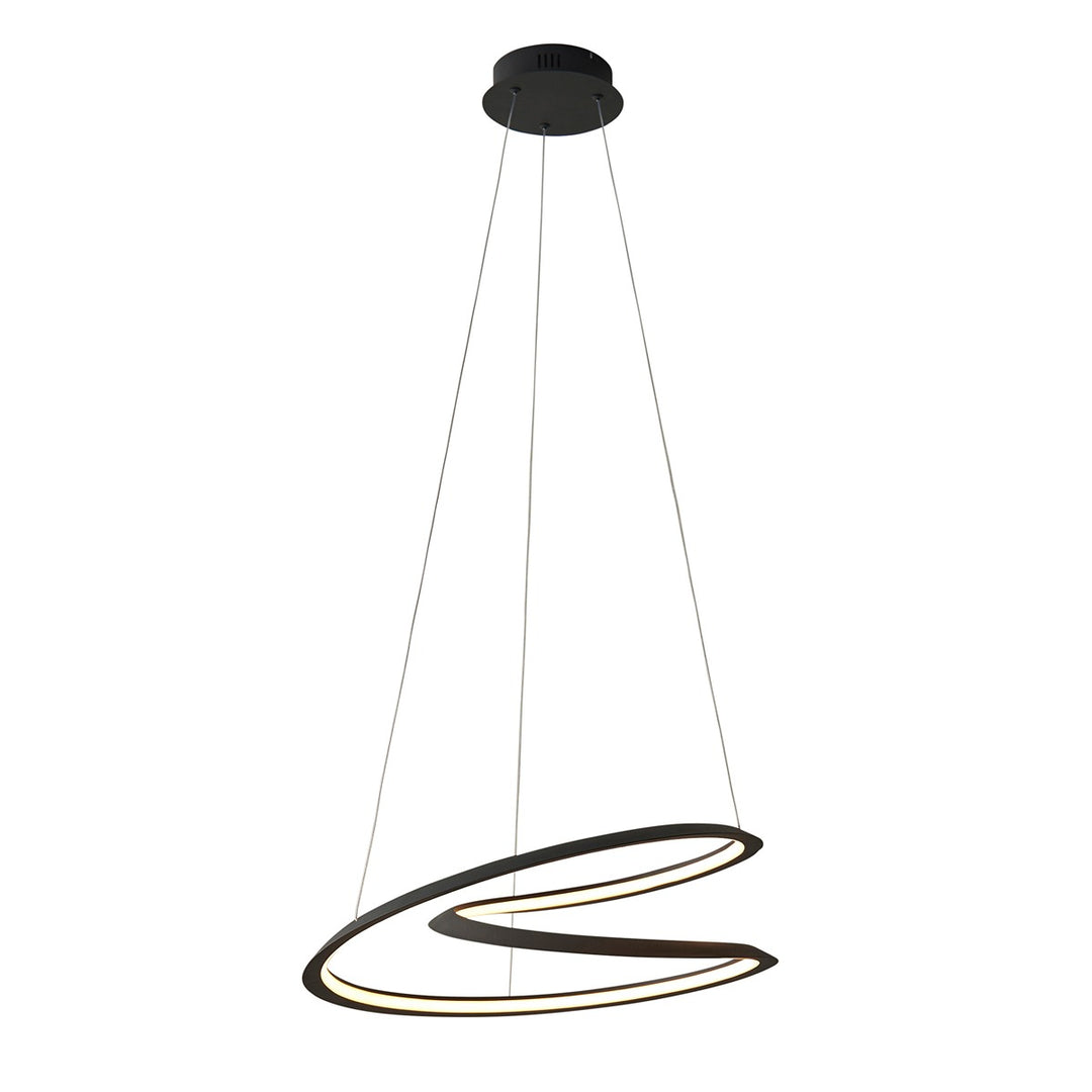 Staten Hanging Curved Pendant Light - Black Endon 1