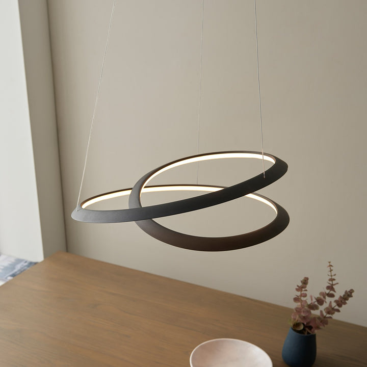 Staten Hanging Curved Pendant Light - Black Endon 5
