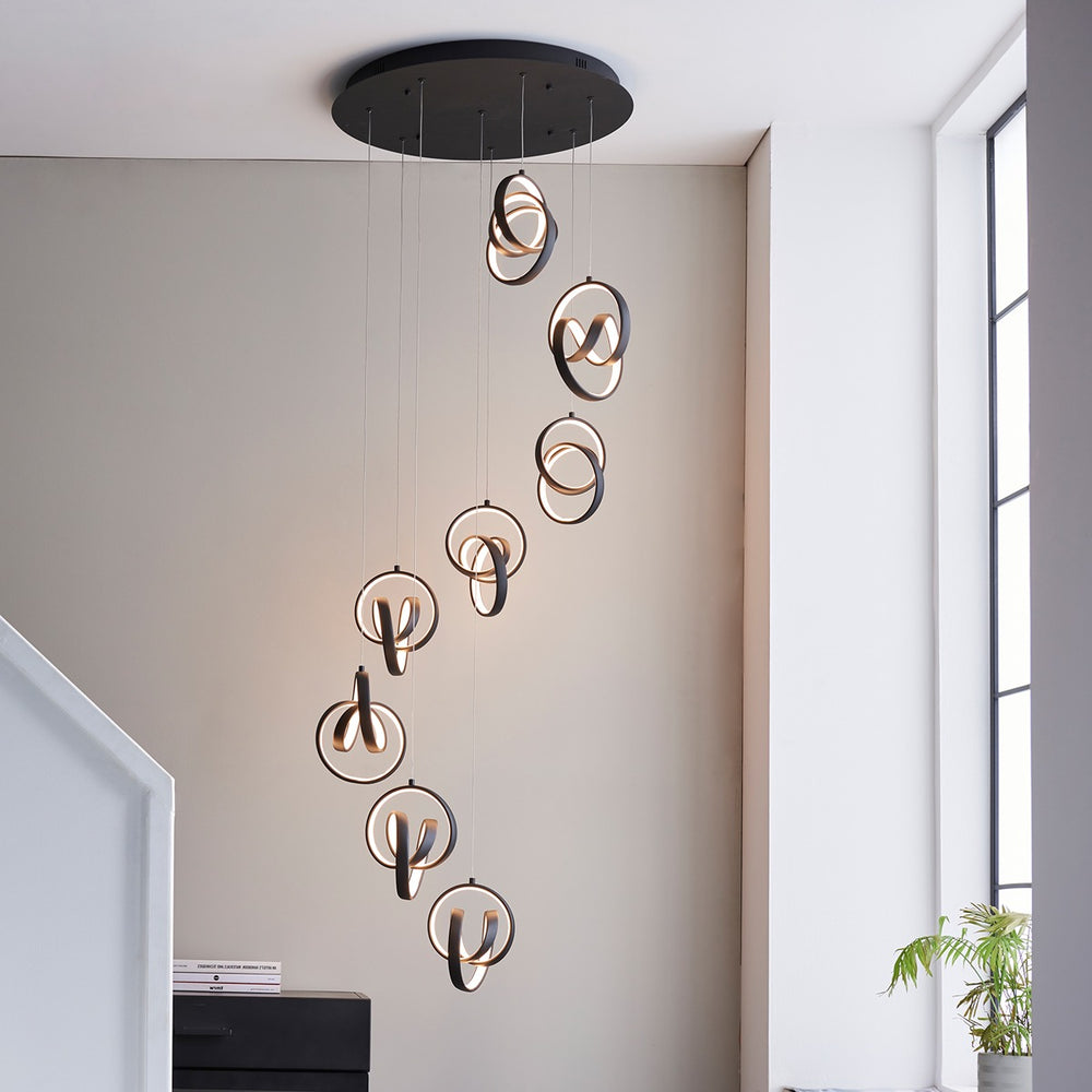 Cosma 8 Pendant Light - Black Endon 2