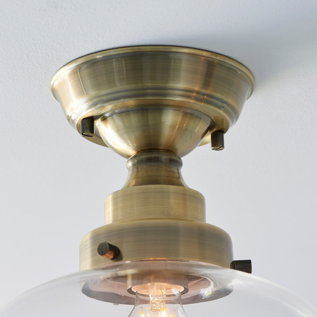Chelsey 1 Light Ceiling Light - Antique Brass & Clear Glass Endon 5