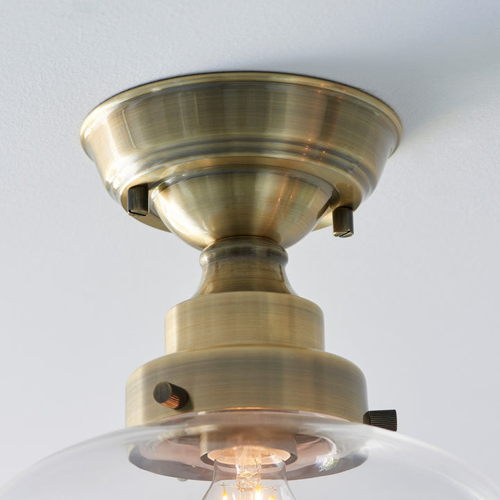 Chelsey 1 Light Ceiling Light - Antique Brass & Clear Glass Endon 5