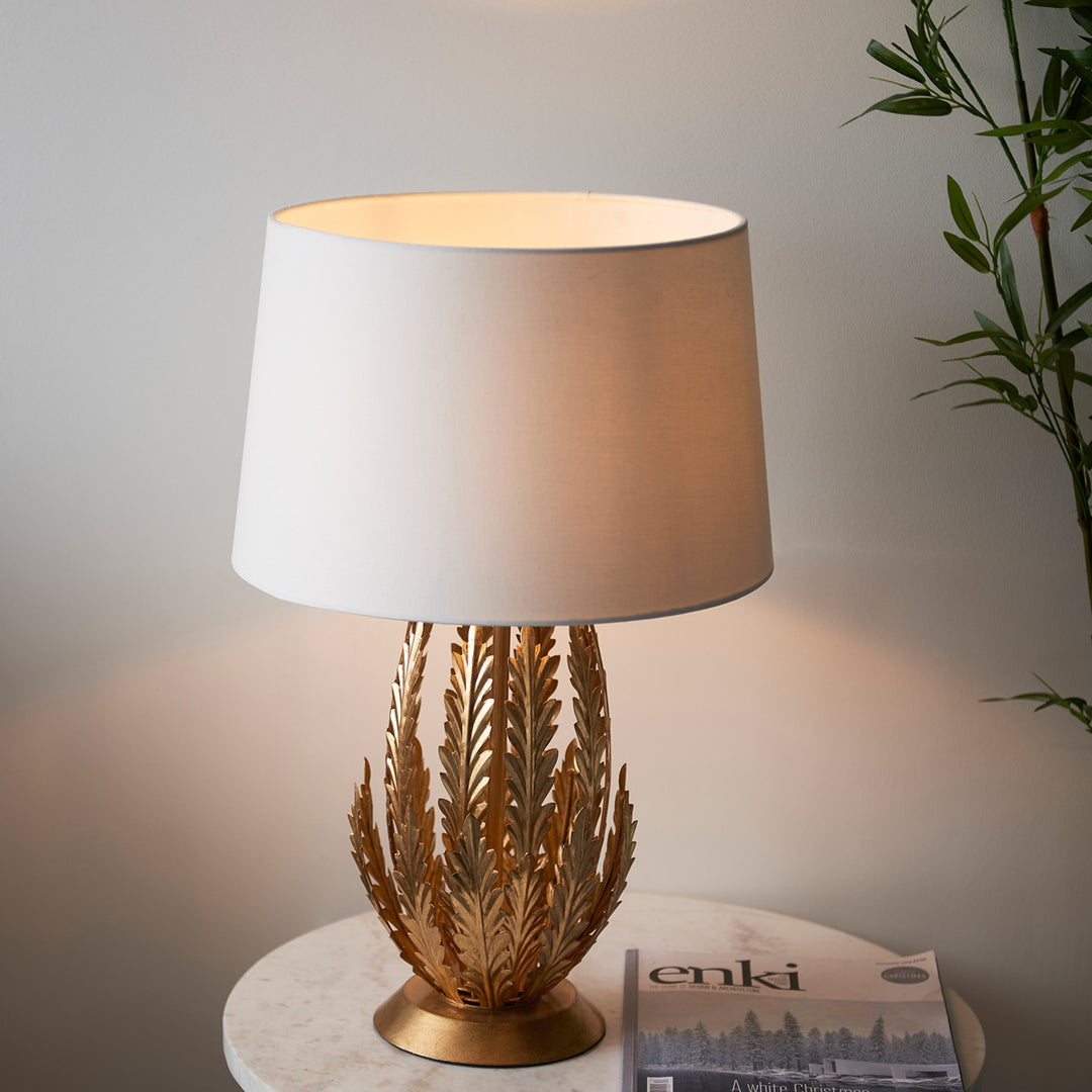 Delphine Leaf Table Lamp - Gold Endon 4