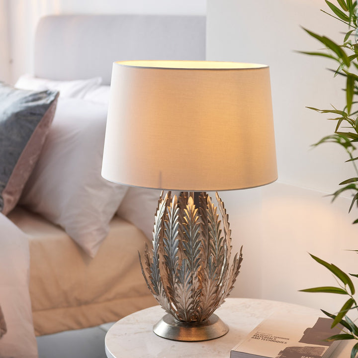 Delphine Leaf Table Lamp - Silver Endon 2