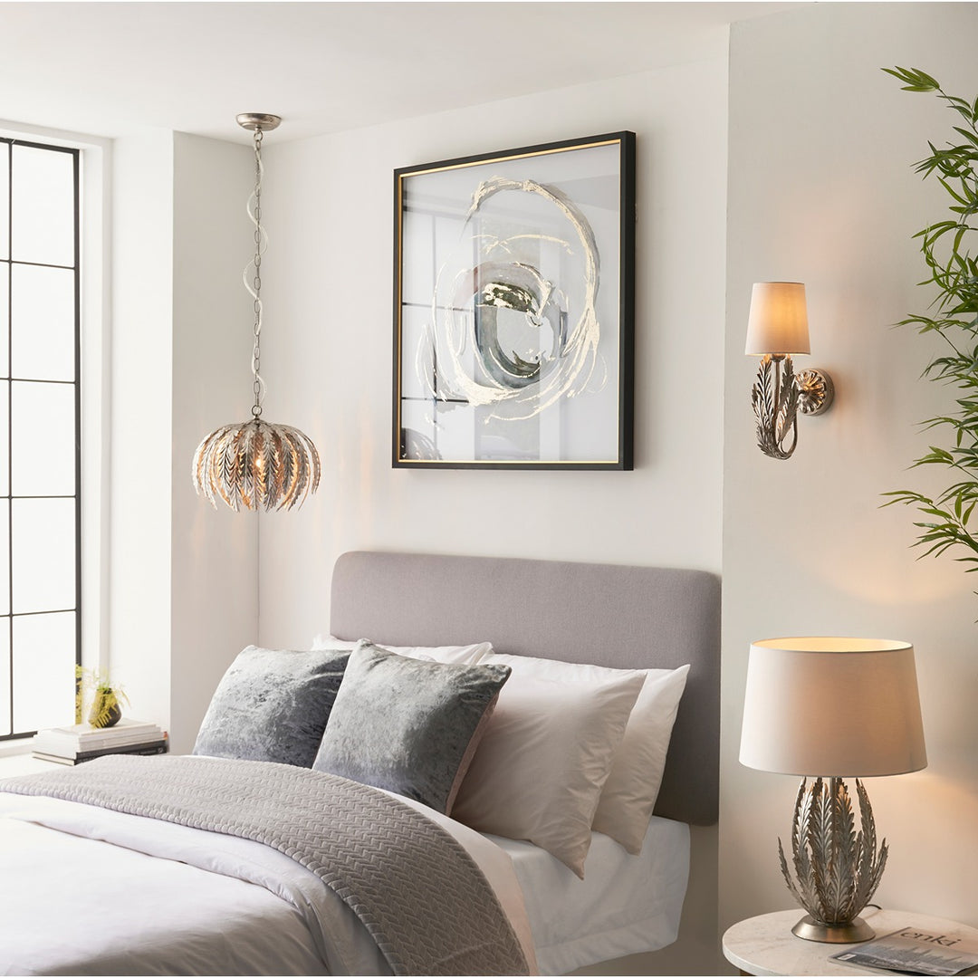 Delphine Leaf Table Lamp - Silver Endon 3