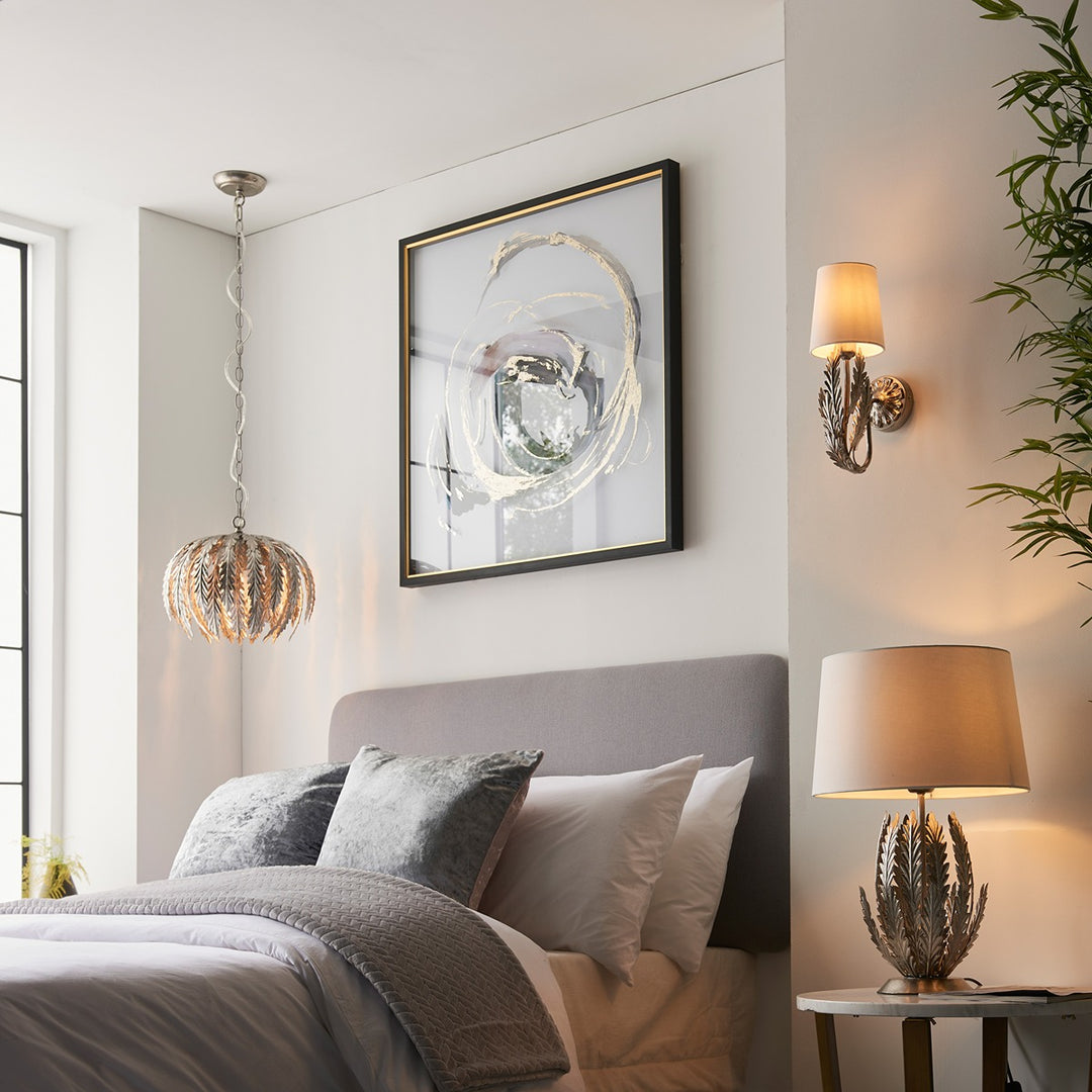 Delphine Leaf Table Lamp - Silver Endon 4