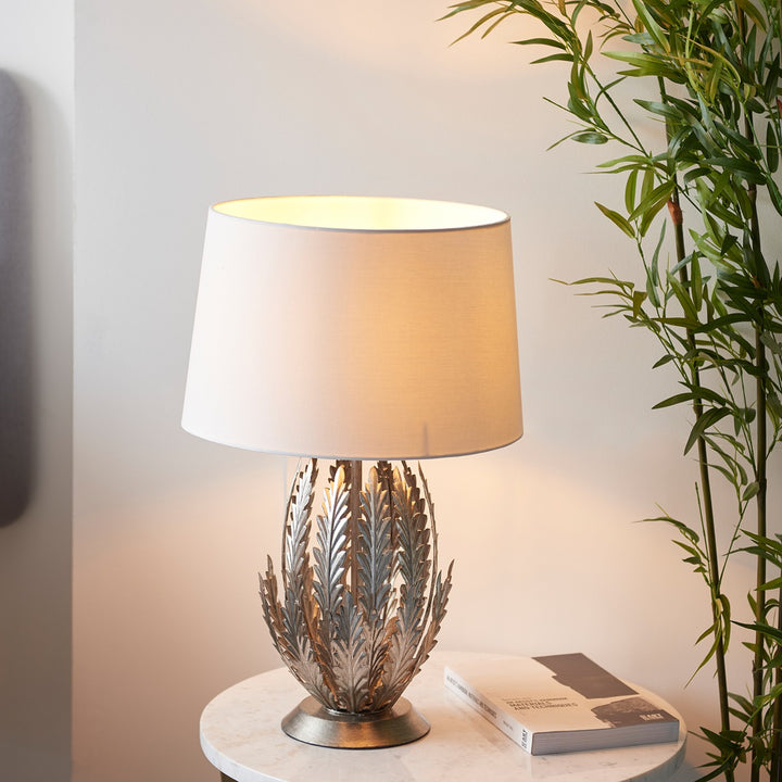 Delphine Leaf Table Lamp - Silver Endon 5