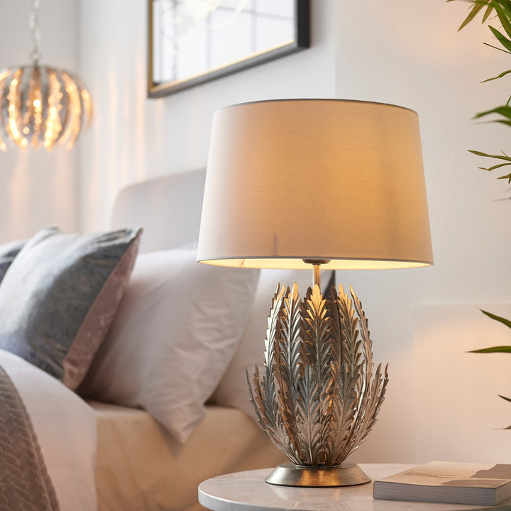 Delphine Leaf Table Lamp - Silver Endon 6