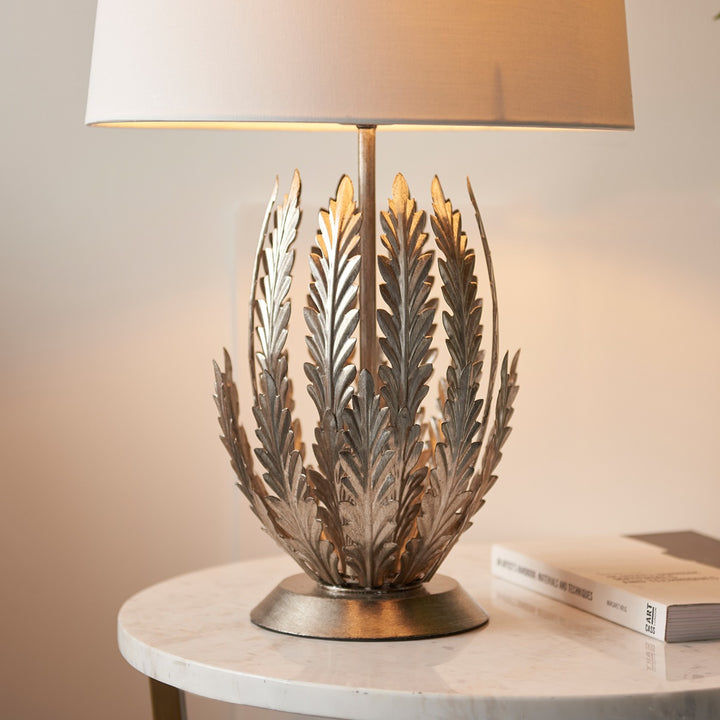 Delphine Leaf Table Lamp - Silver Endon 7