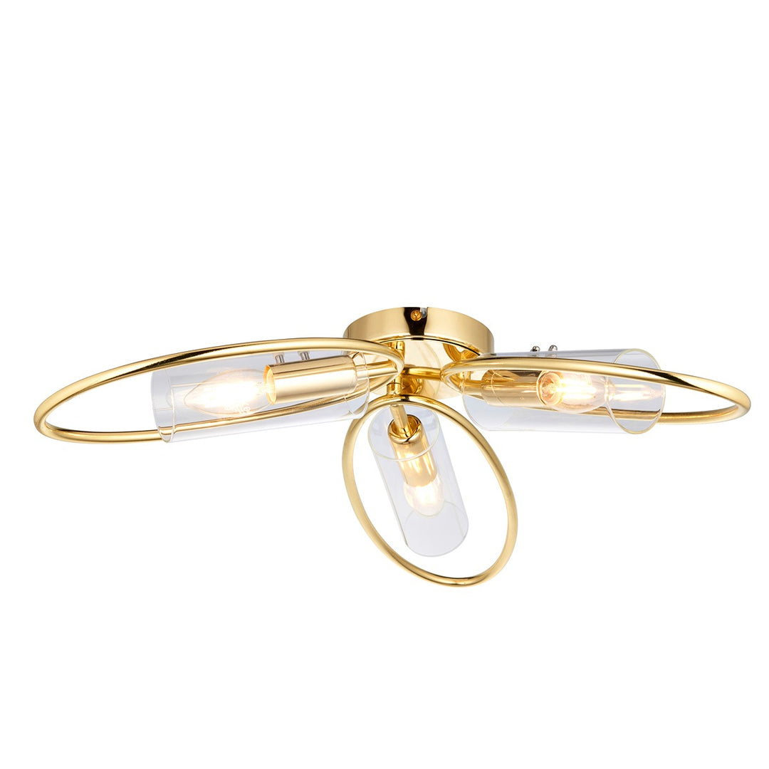 Amari 3 Ceiling Light - Polished Brass Endon 1