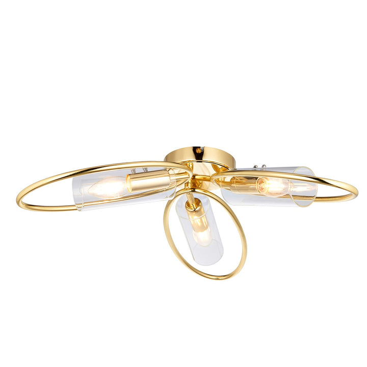 Amari 3 Ceiling Light - Polished Brass Endon 1