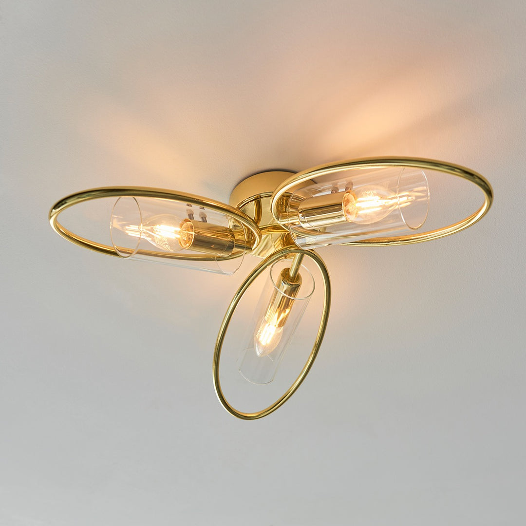 Amari 3 Ceiling Light - Polished Brass Endon 3
