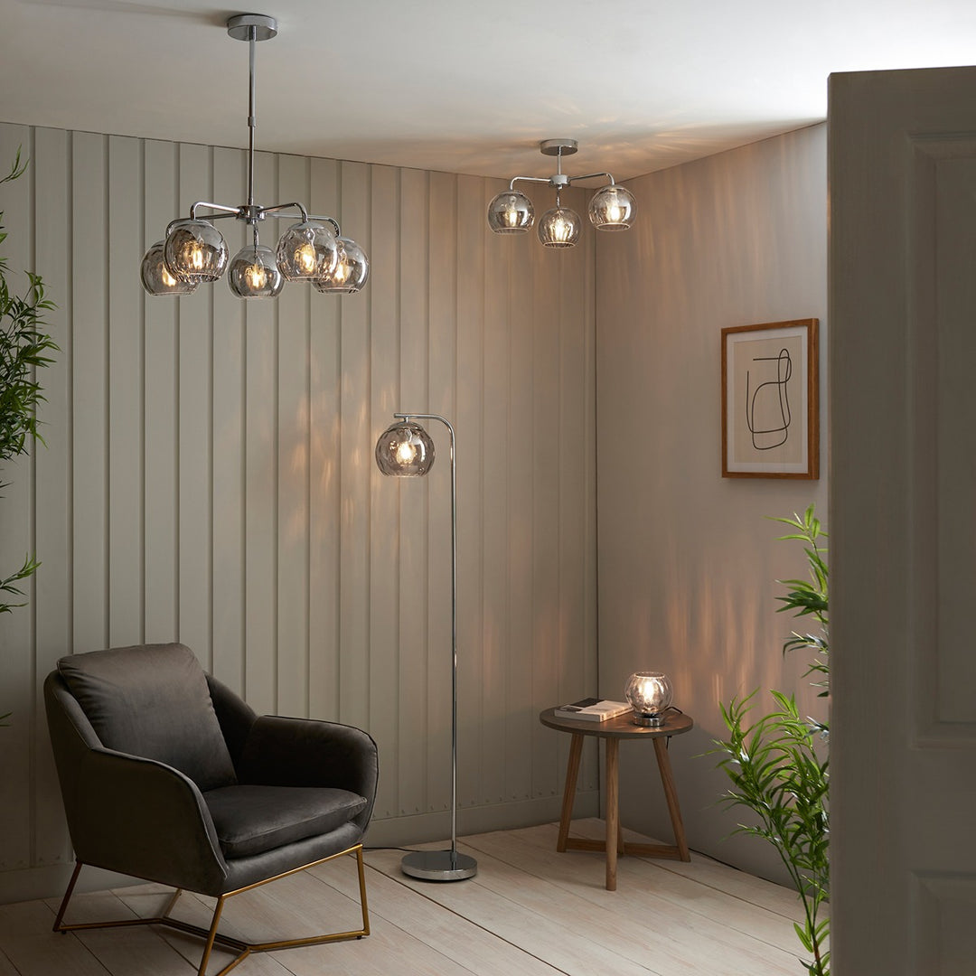 Dimple Floor Lamp - Chrome Endon 2