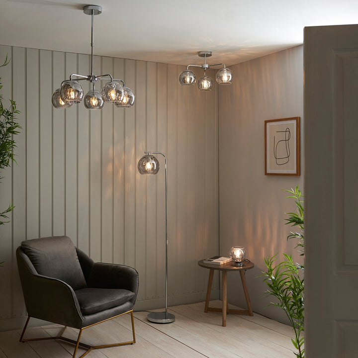 Dimple Floor Lamp - Chrome Endon 2