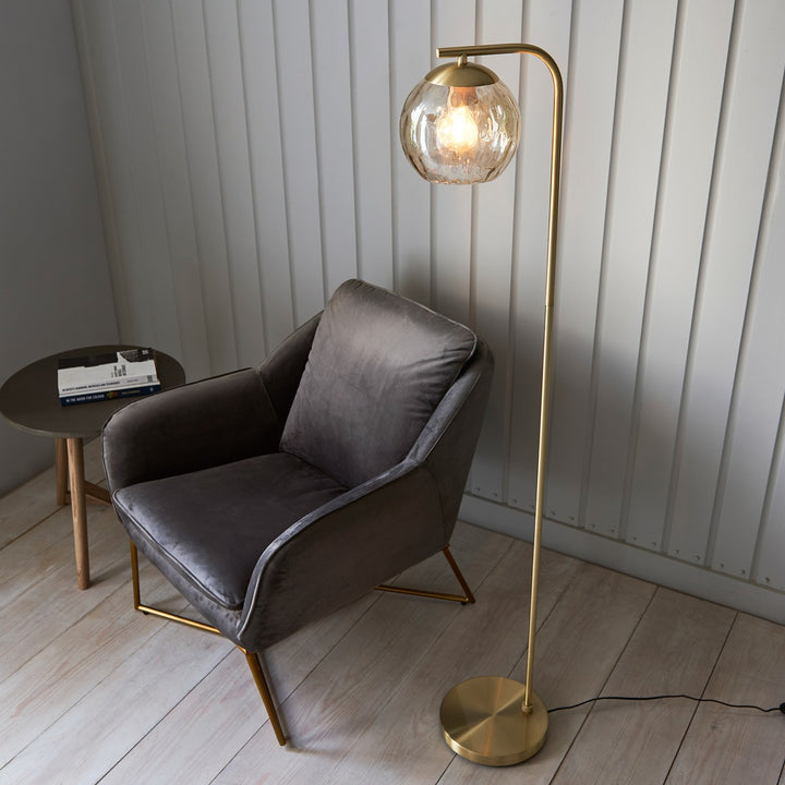 Dimple Floor Lamp - Satin Gold Endon 3