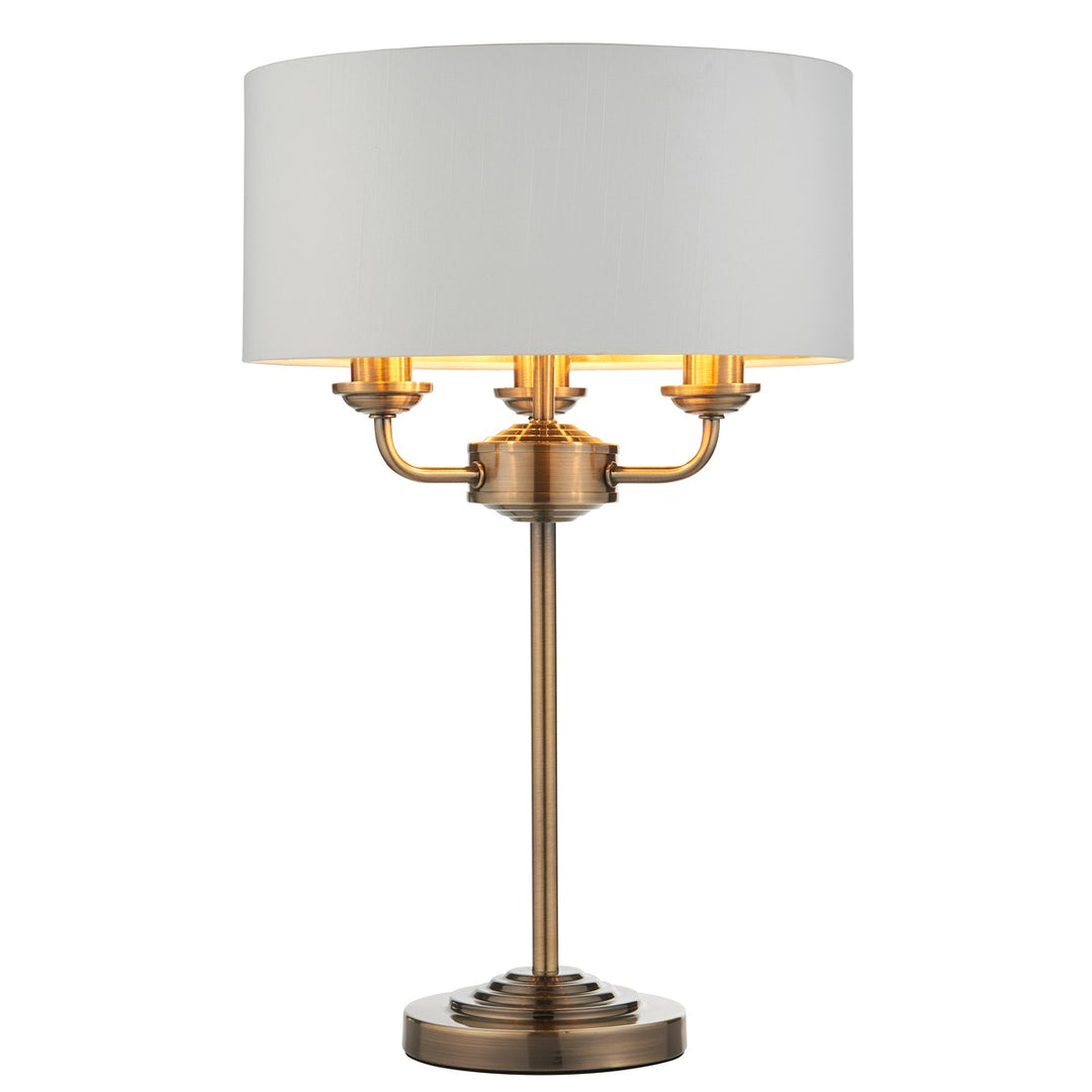 Highclere 3 Table Lamp - Antique Brass Endon 1