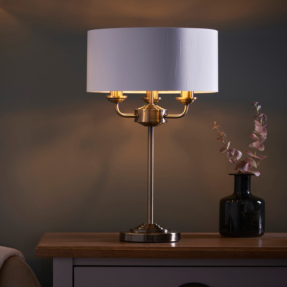 Highclere 3 Table Lamp - Antique Brass Endon 2